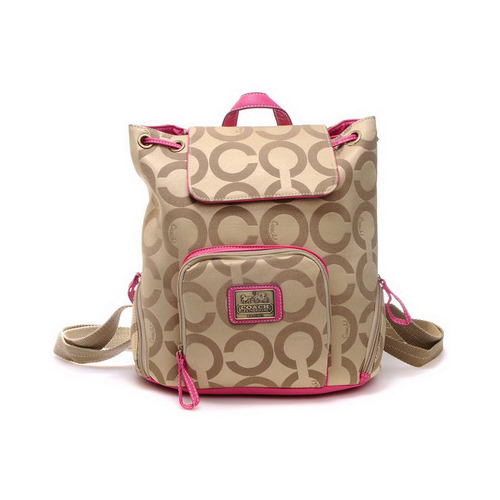 Coach Classic Monogram Medium Khaki Backpacks DHP